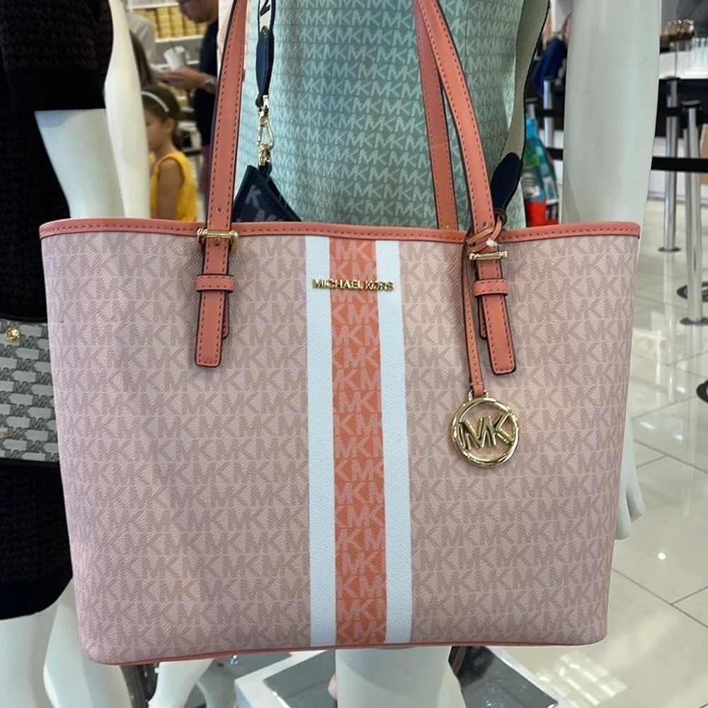 Michael Kors Jet Set Travel Medium Carryall Sherbert Multi - Picture 13 of 16